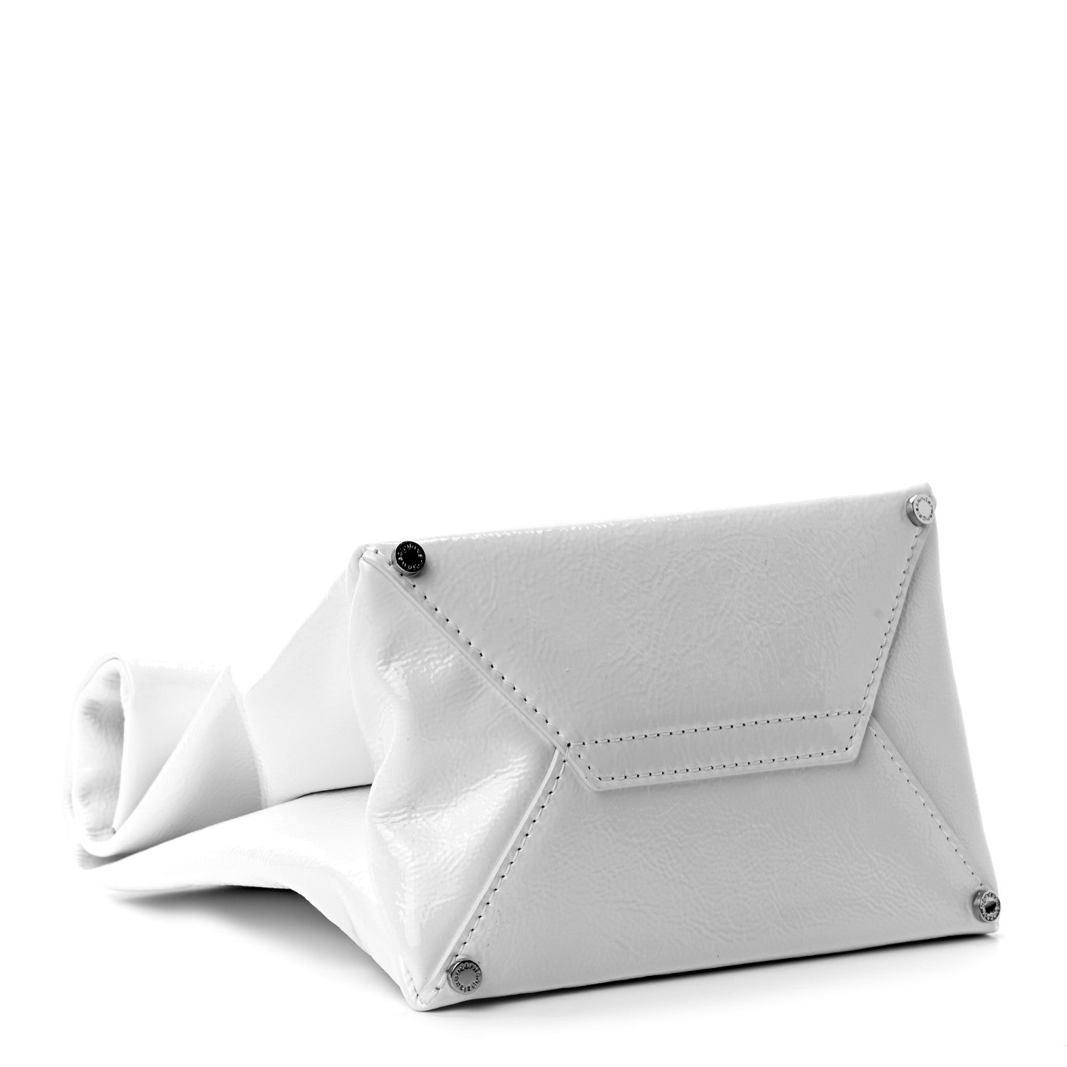 Alexander Wang Patent Lunch Bag Foldover Clutch White 4 of 7