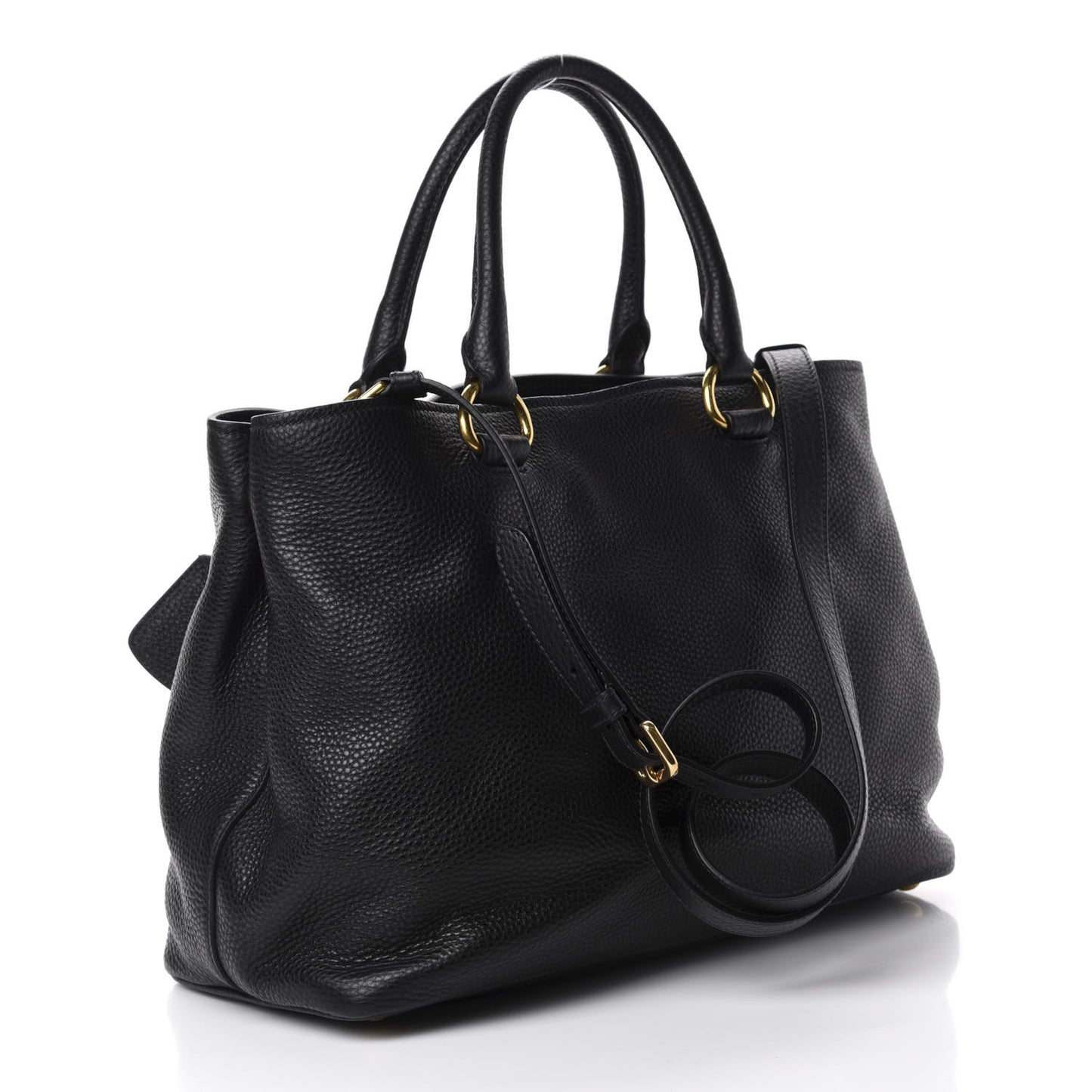 Vitello Daino Shopping Tote Black