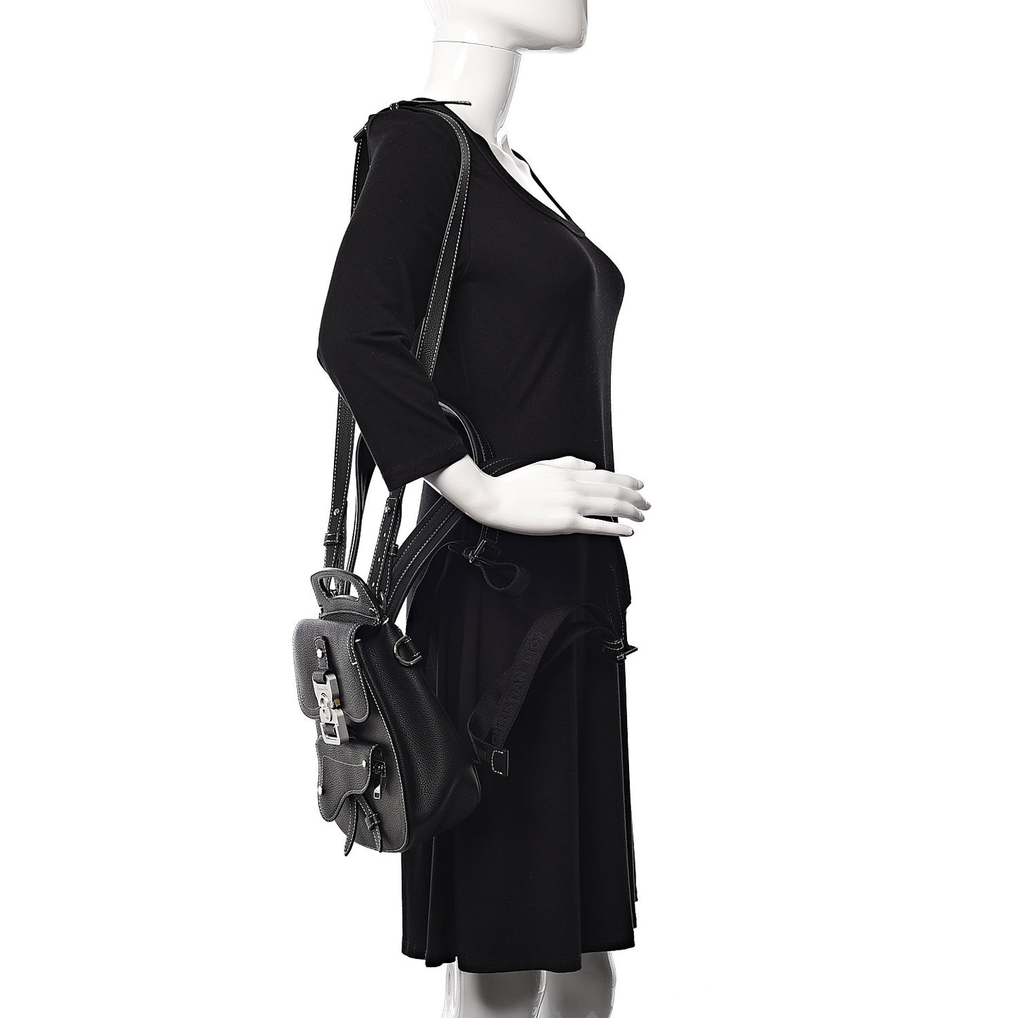 Calfskin Saddle Backpack Black