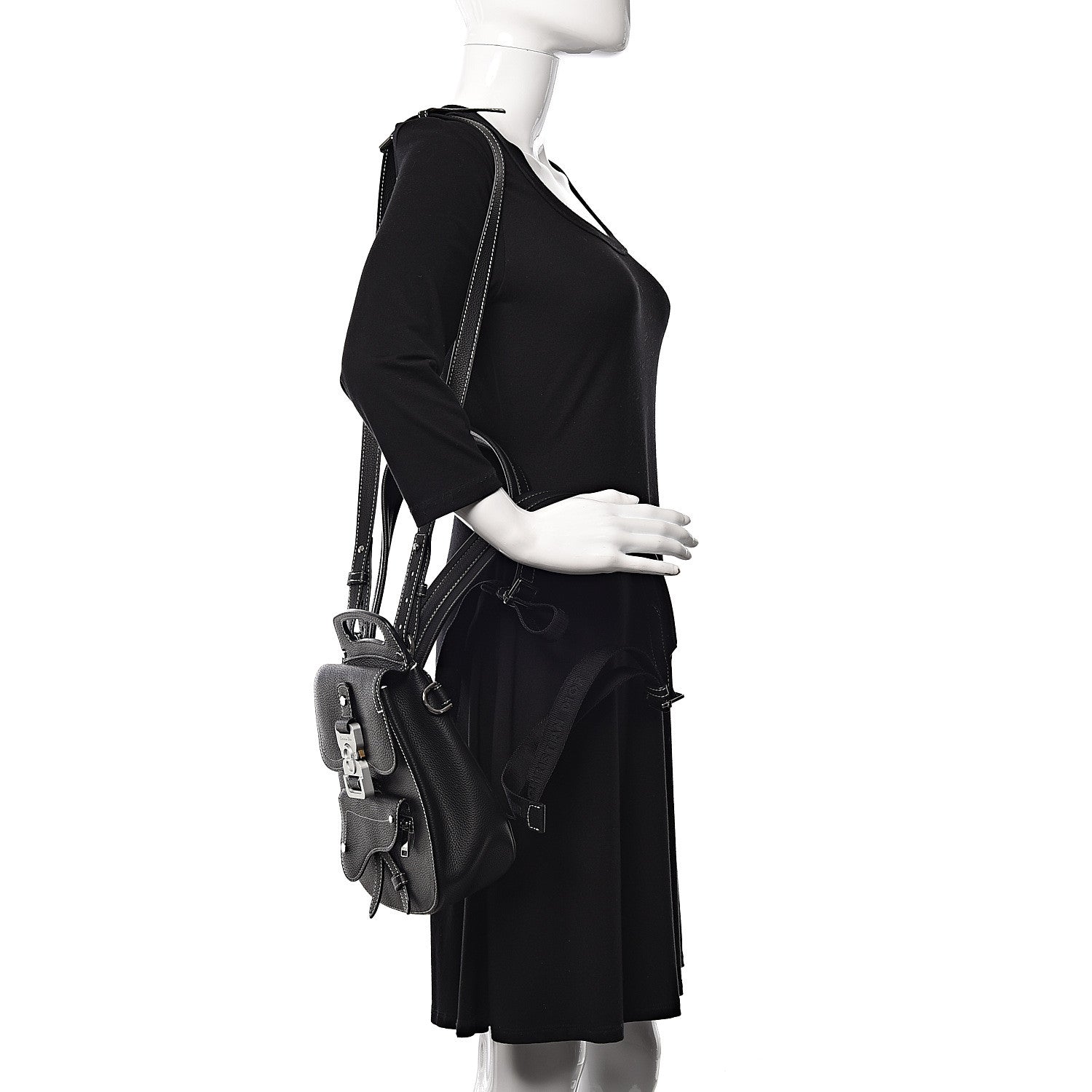 Christian Dior Calfskin Saddle Backpack Black 1 of 12