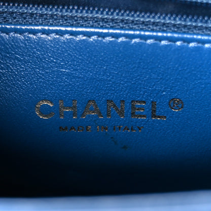 Chanel Sheepskin Quilted Beauty Lock Flap Blue 6 of 10