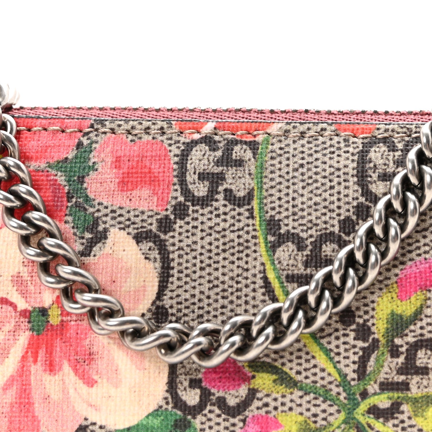 Gucci GG Supreme Monogram Blooms Mini Chain Bag Beige Multicolor Dry Rose 8 of 10