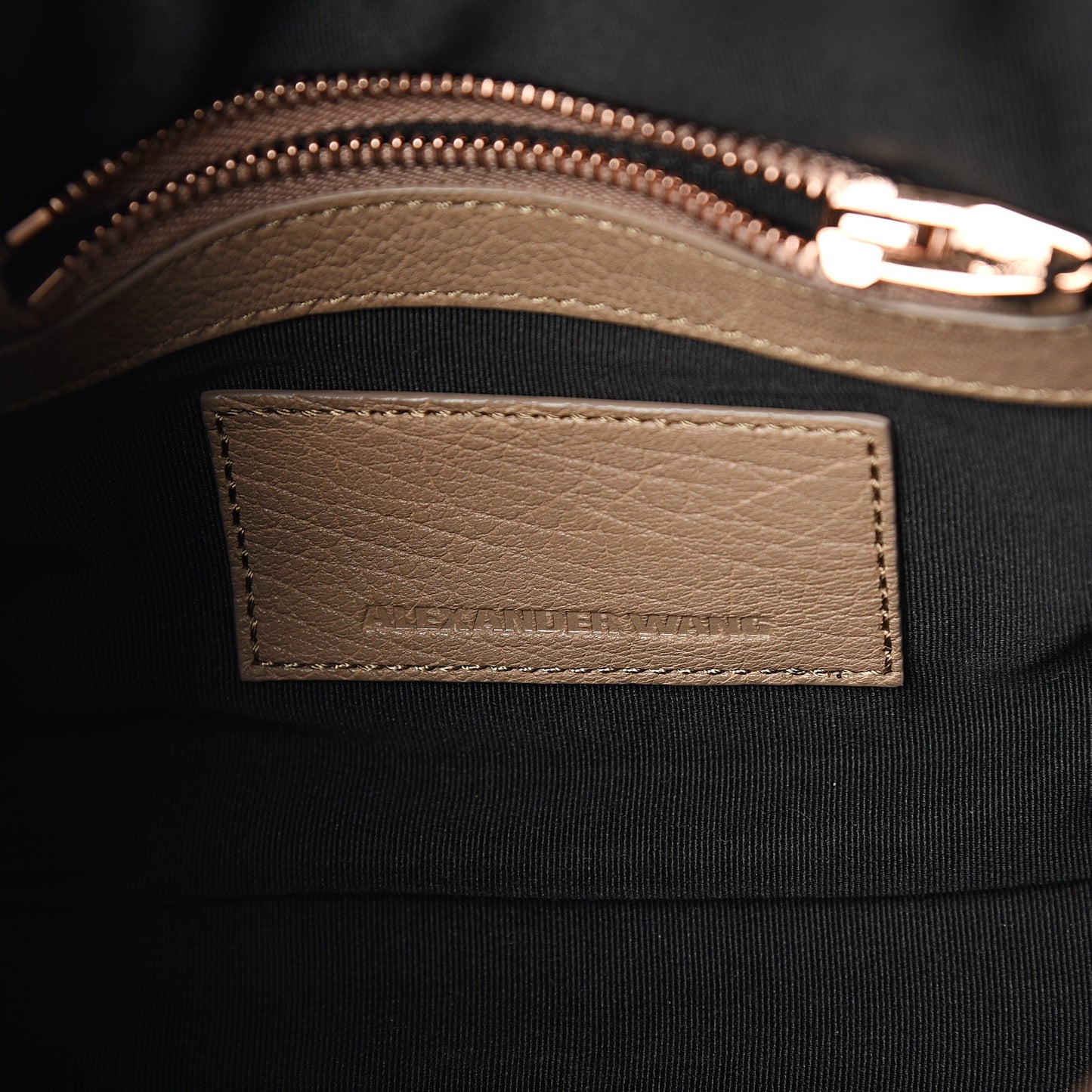 Pebbled Lambskin Mini Rockie Latte Rose Gold Hardware