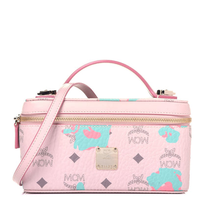 MCM Visetos Floral Leopard Vanity Case Pink 1 of 9
