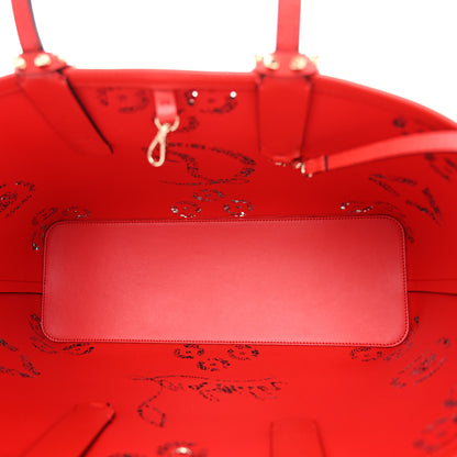 Christian Louboutin Calfskin Loubinthesky Perforated Small Cabata Tote Ole 6 of 10