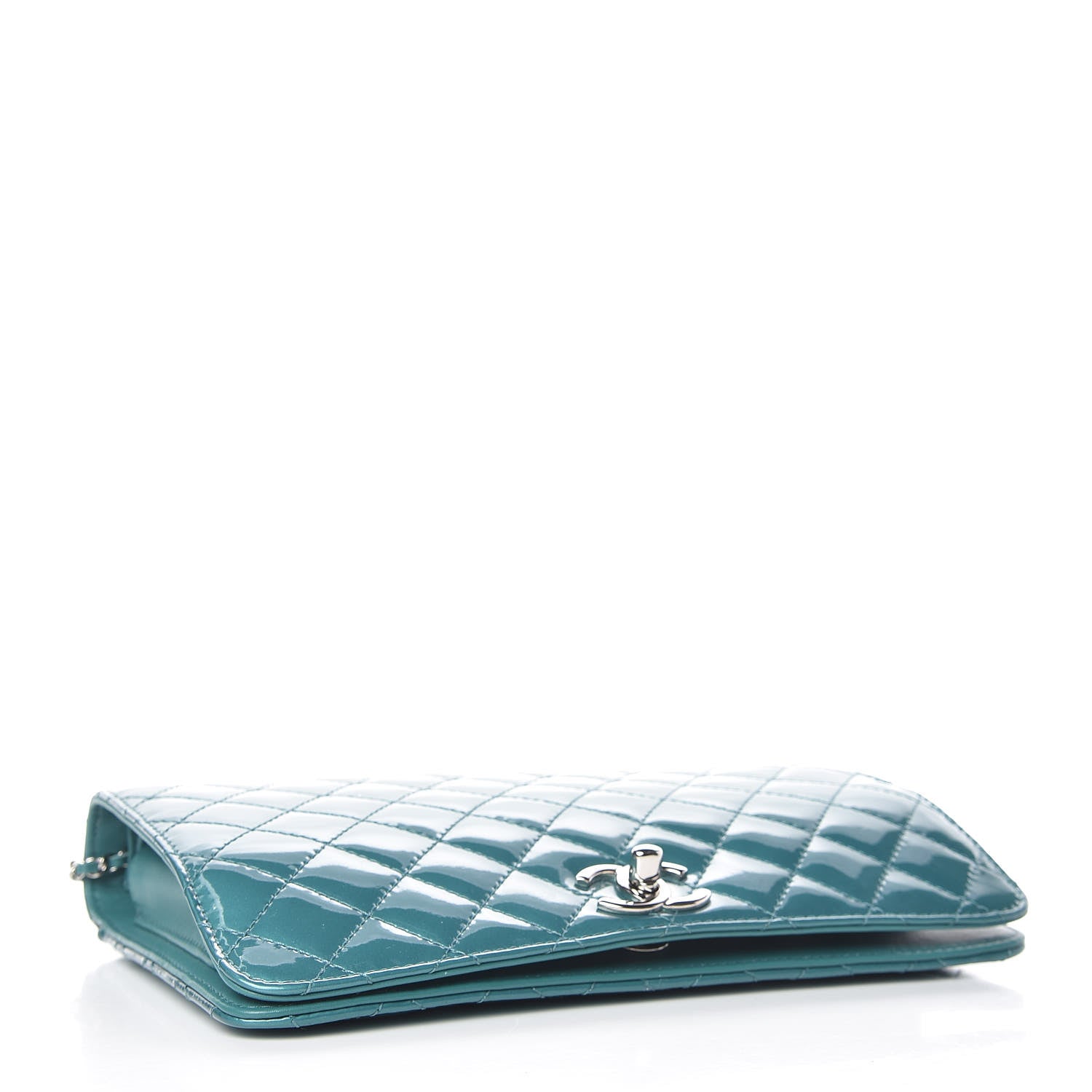 Chanel Patent Quilted Clutch Flap Green 4 of 11