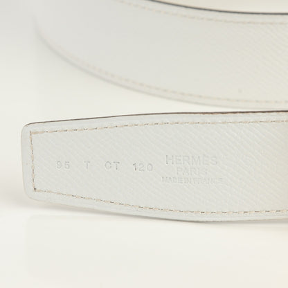 Hermes Epsom Swift 32mm H Belt 95 White Craie 6 of 10