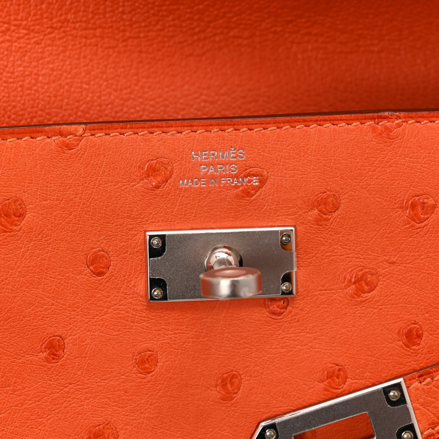 Ostrich Kelly Longue Wallet Orange