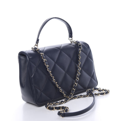 Chanel Lambskin Quilted Easy Carry Flap Navy 3 of 11