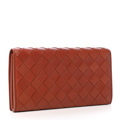 Bottega Veneta Nappa Intrecciato Continental Flap Wallet Rust 3 of 7