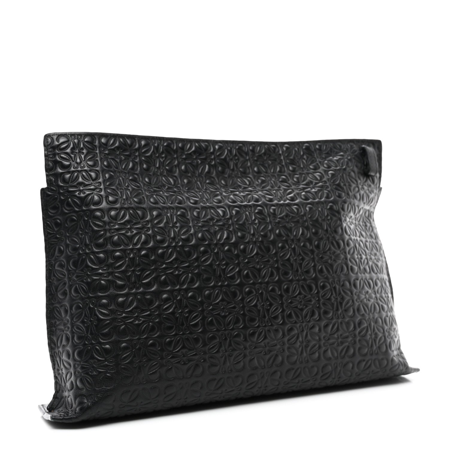 Loewe Calfskin Embossed Repeat T Pouch Black 3 of 7