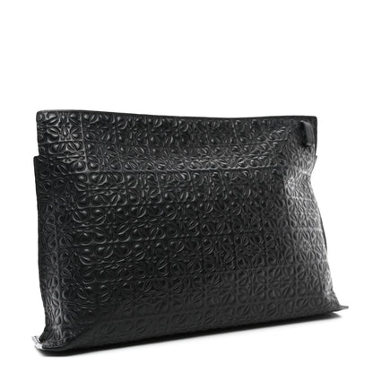 Loewe Calfskin Embossed Repeat T Pouch Black 3 of 7