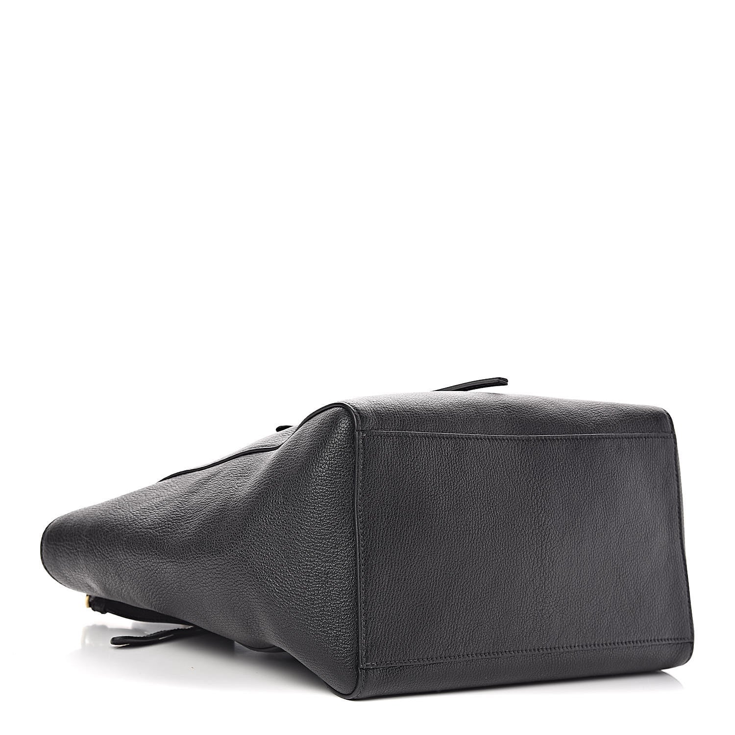 Miu Miu Goatskin Madras Tote Black 4 of 10