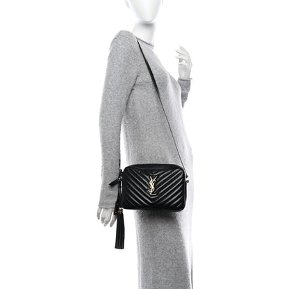 Saint Laurent SAINT LAURENT Calfskin Matelasse Monogram Lou Camera Bag Black 2 of 10