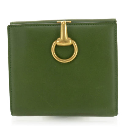 Gucci Leather Horsebit Compact Wallet Green 1 of 8