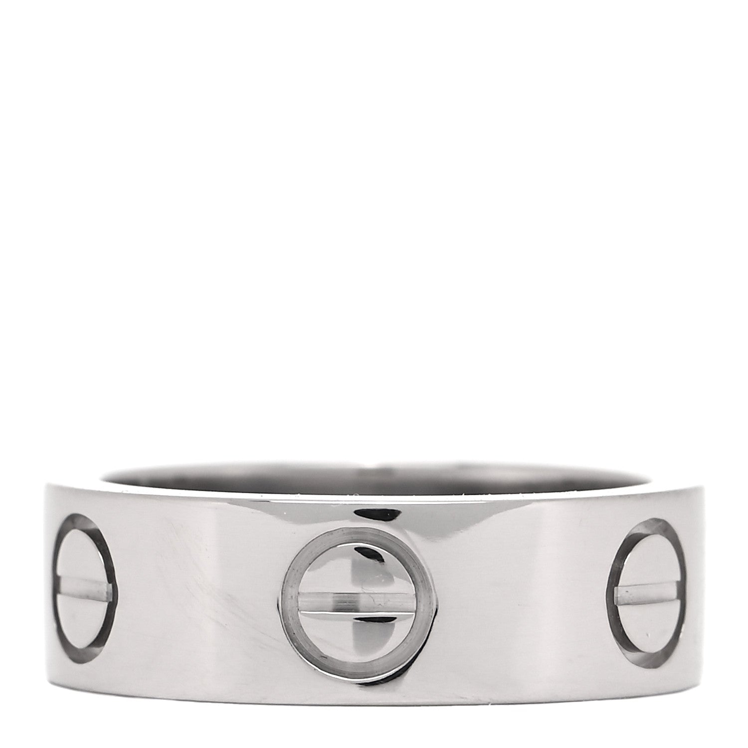 Cartier 18K White Gold 5.5mm LOVE Ring 46 3.75 5 of 8