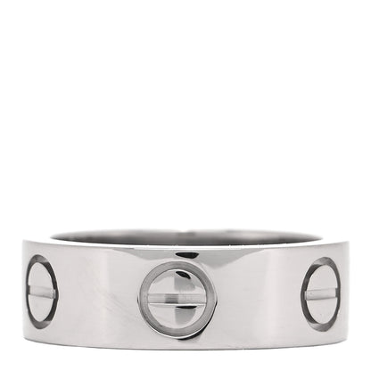 Cartier 18K White Gold 5.5mm LOVE Ring 46 3.75 5 of 8