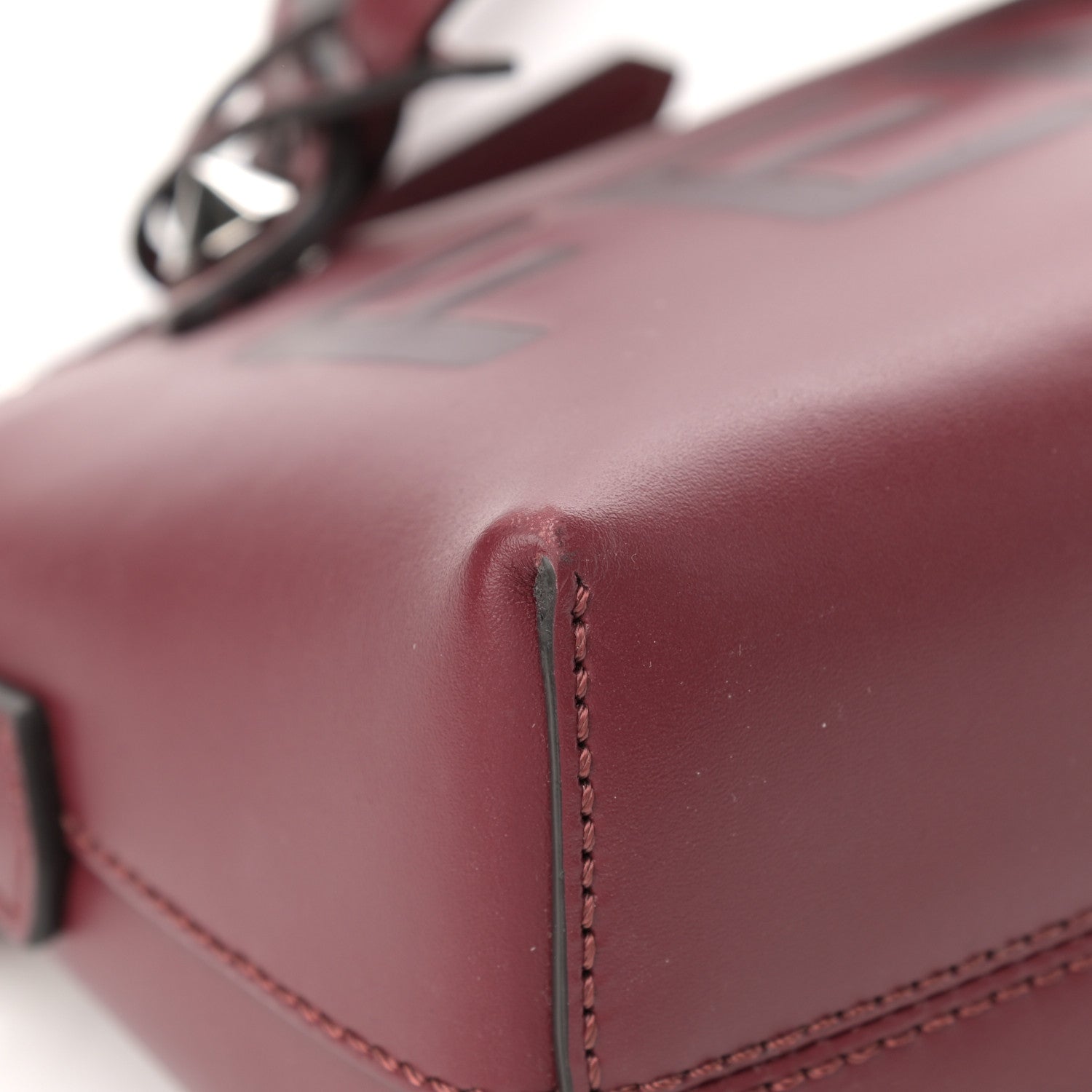 Fendi Vitello King Logo Embossed Mini By The Way Boston Bag Barolo 17 of 27