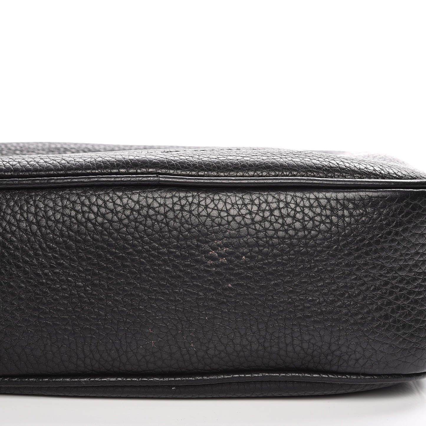 Pebbled Calfskin Small Soho Disco Bag Black