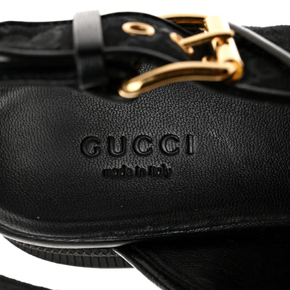 Gucci Monogram Granada Kid Trip 40/72mm Lug Sole Sandals 37 Black 6 of 9