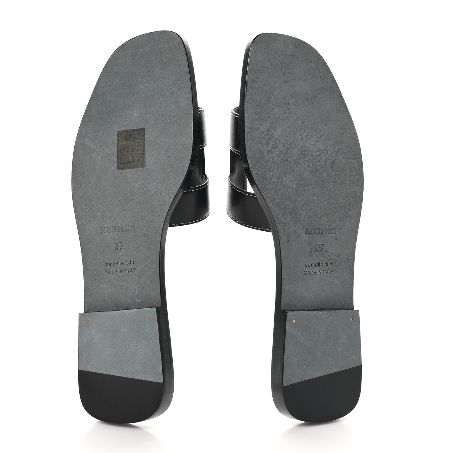 Box Calfskin Oran Sandals 37 Black