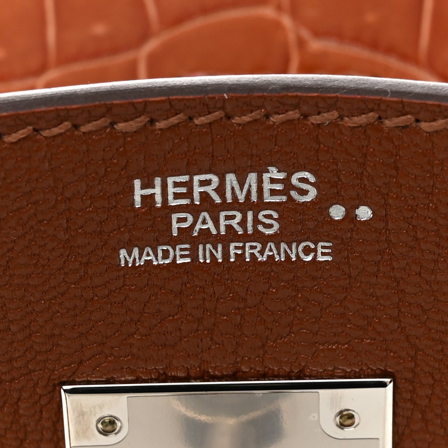 Chevre Mysore Shiny Niloticus Crocodile Birkin Touch 30 Noisette Etrusque
