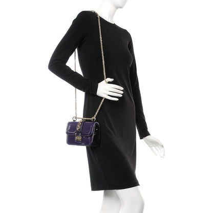 Valentino Garavani Patent Mini Glam Lock Rockstud Flap Purple 2 of 8