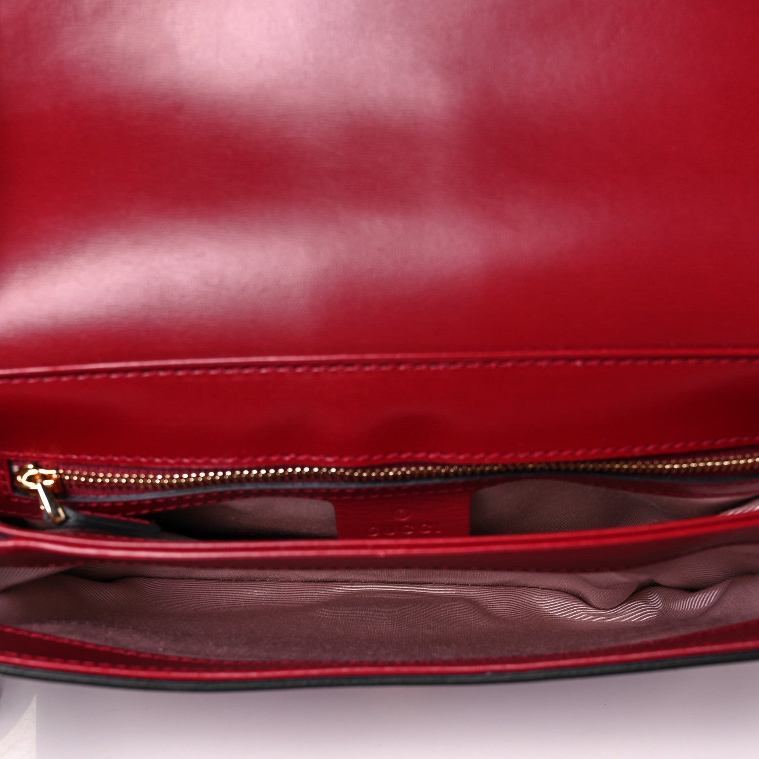 Gucci Vitello Palmellato Lux Bi-Color Small Arli Flap Shoulder Bag New Cherry Red Black 5 of 9