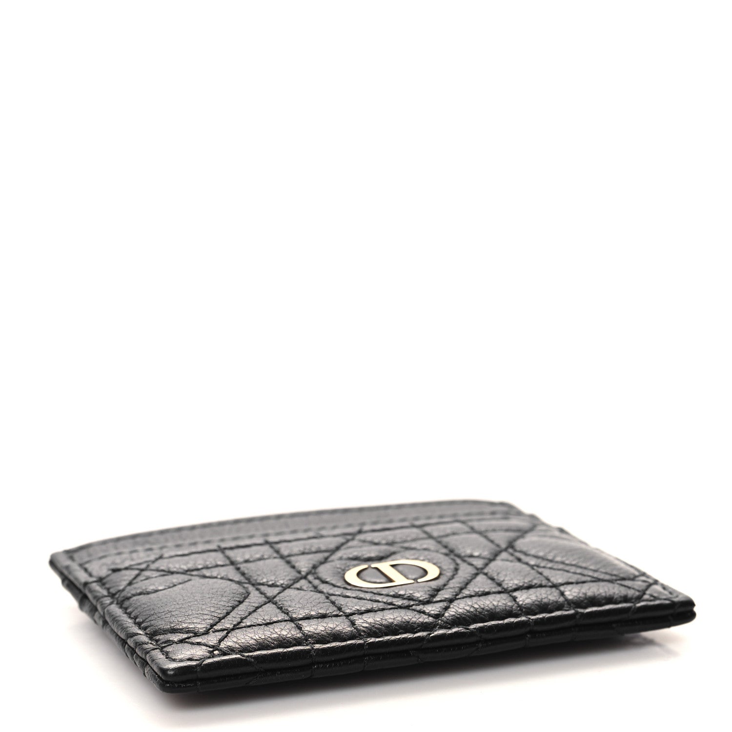 Christian Dior Calfskin Cannage Dioramour Caro Five-Slot Card Holder Black 4 of 7