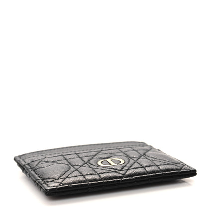 Christian Dior Calfskin Cannage Dioramour Caro Five-Slot Card Holder Black 4 of 7