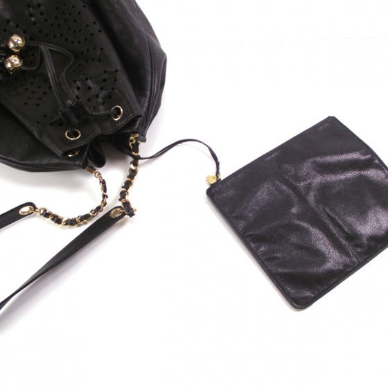 Chanel Vintage Caviar Perforated Drawstring Hobo 10 of 11
