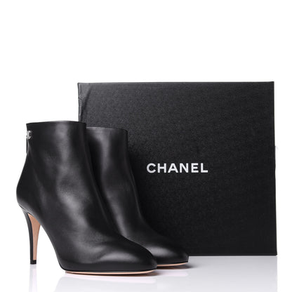Chanel Lambskin Short Ankle Boots 39 Black 10 of 10