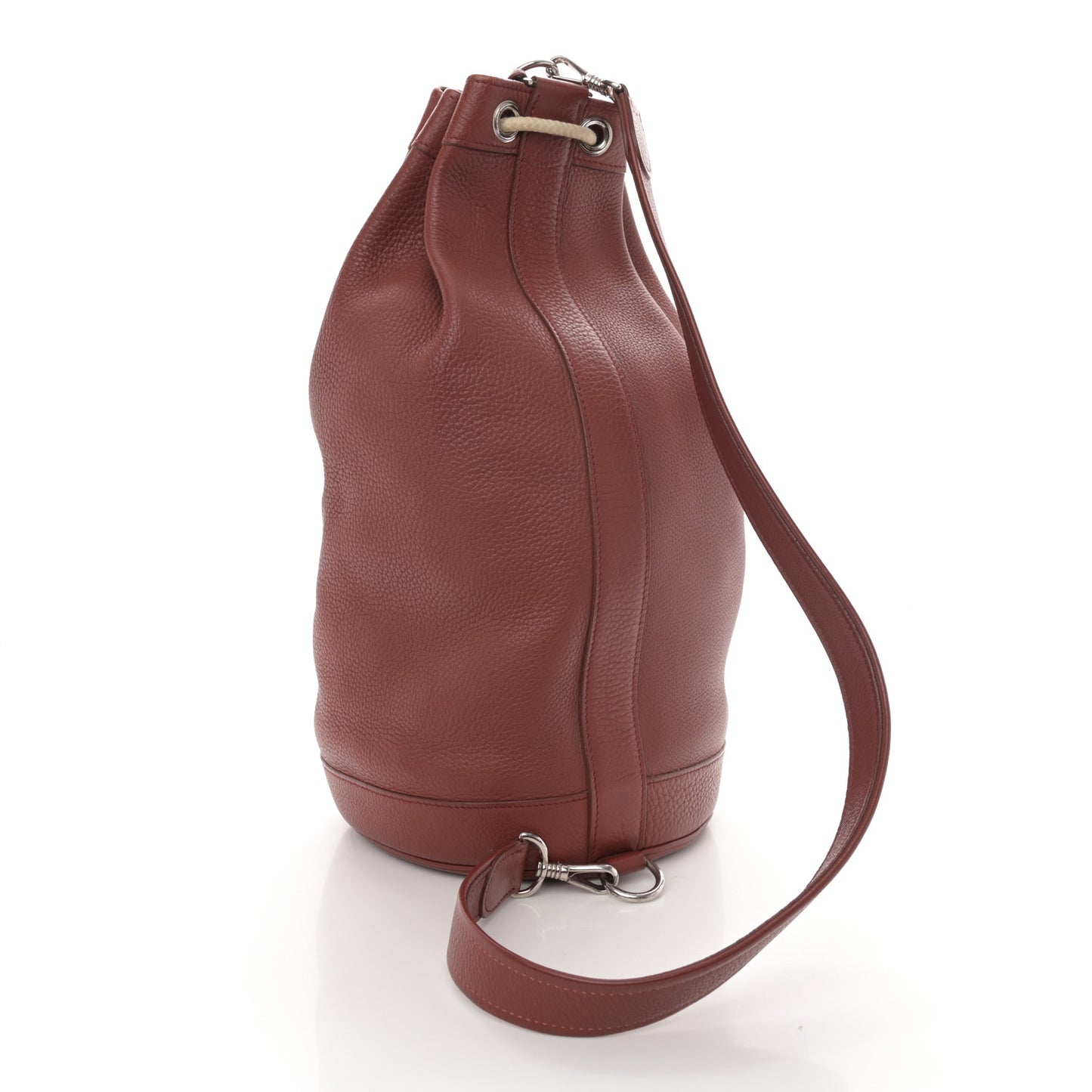 Taurillon Clemence Lunch Drawstring Bag Rouge H