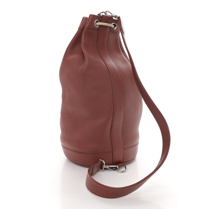 Hermes Taurillon Clemence Lunch Drawstring Bag Rouge H 3 of 10