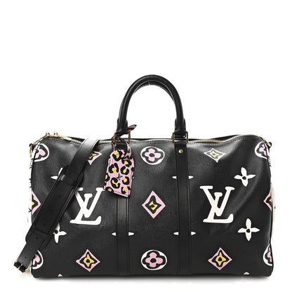 Louis Vuitton Monogram Giant Wild At Heart Keepall Bandouliere 45 Black 1 of 8