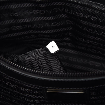 Prada City Calf Tessuto Nylon Shopping Tote Black 8 of 8
