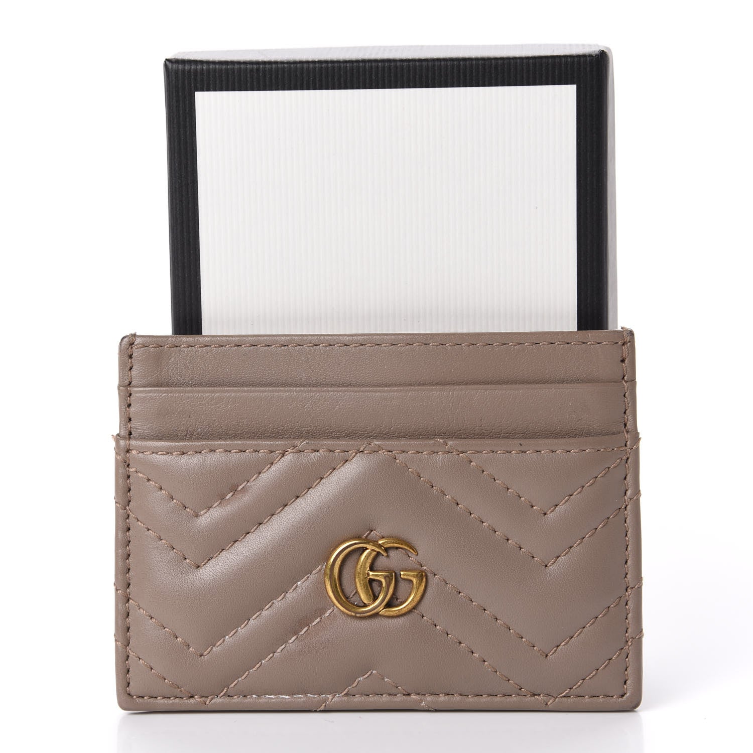Gucci Calfskin Matelasse GG Marmont Card Holder Porcelain Rose 10 of 10