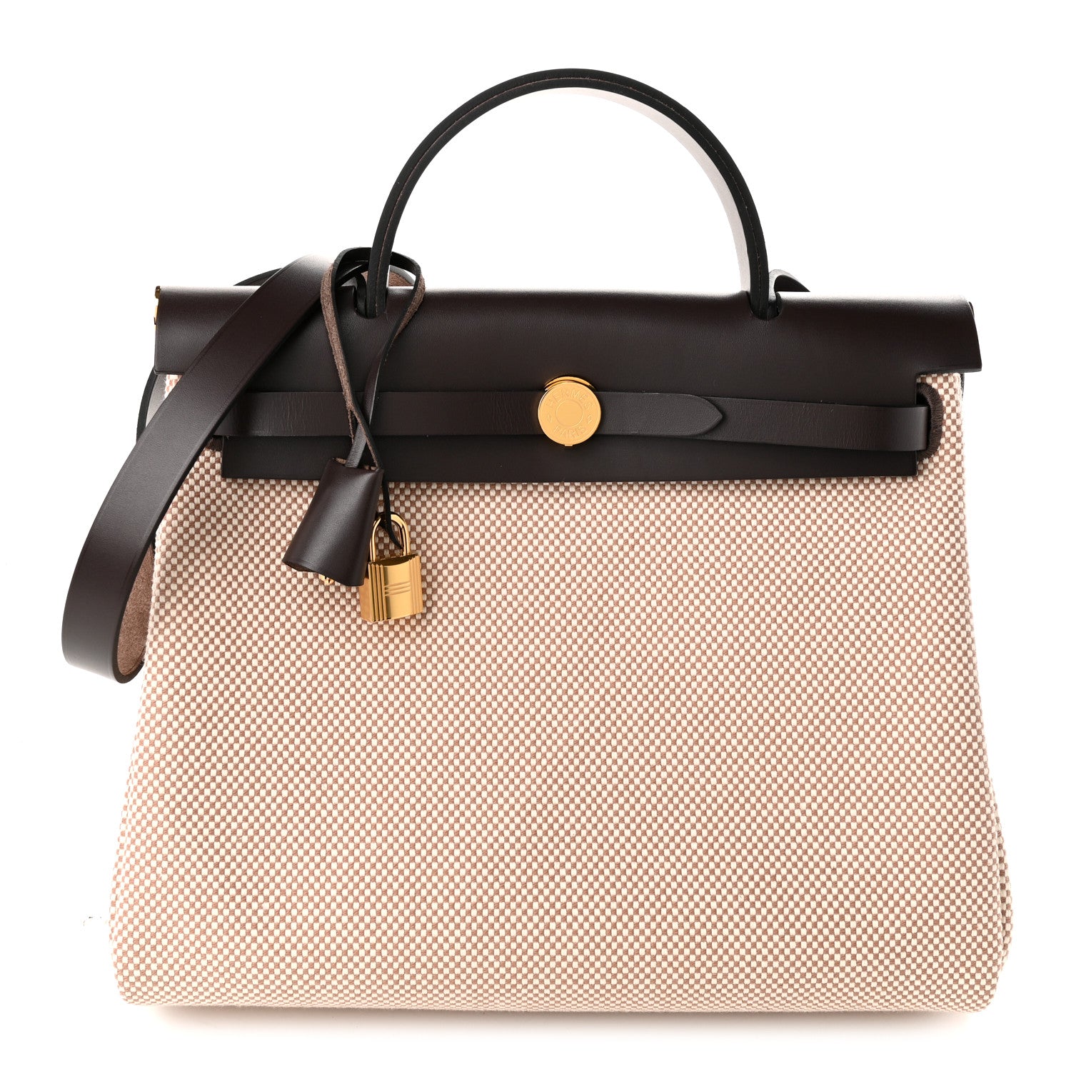 Hermes Vache Hunter Criss Viking Herbag Zip Retourne 31 PM Ebene Ecru Beige 1 of 11