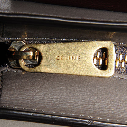 Celine Nubuck Crocodile Embossed Medium Trapeze Grey 10 of 10
