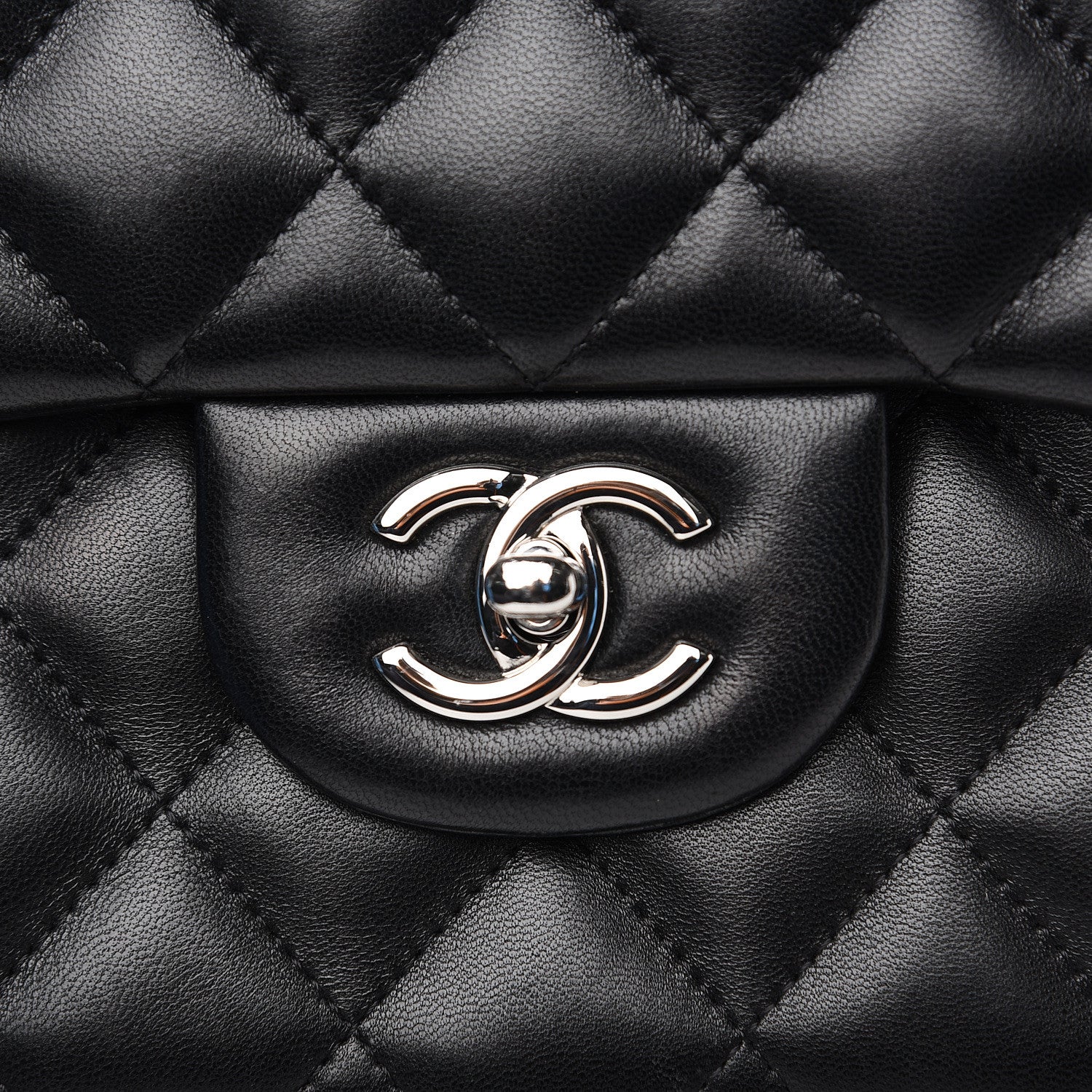Chanel Lambskin Quilted Jumbo Double Flap Black 10 of 15