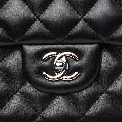 Chanel Lambskin Quilted Jumbo Double Flap Black 10 of 15