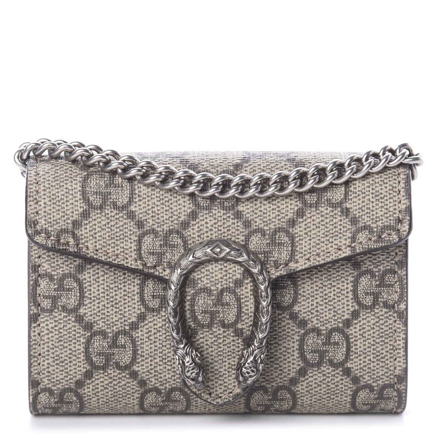 GG Supreme Monogram Dionysus Coin Purse Taupe