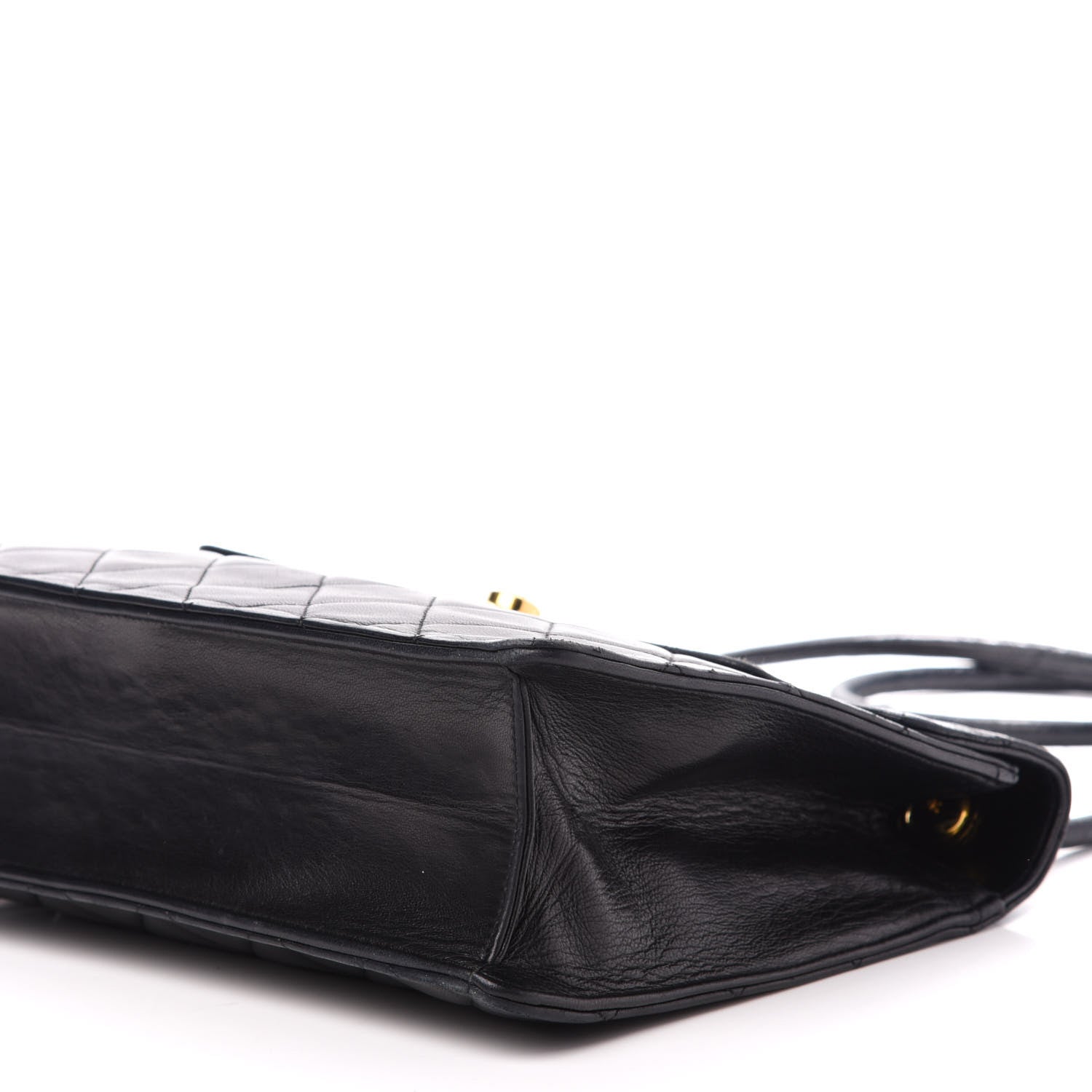 Chanel Lambskin Quilted Push Lock Flap Bag Black 10 of 11