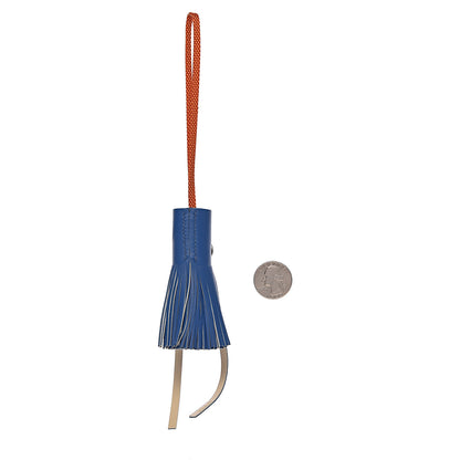 Hermes Lambskin Octopus Pom Pom Bag Charm Bleu 2 of 3
