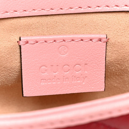 Gucci Azalea Calfskin Enamel Matelasse Diagonal Super Mini Torchon GG Marmont Shoulder Bag New Cherry Red Wild Rose 7 of 9