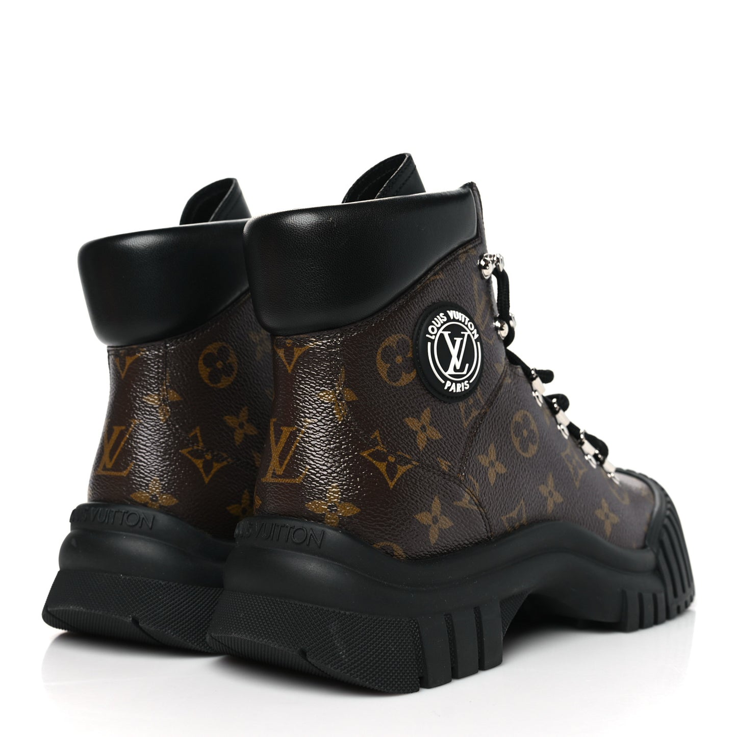 Calfskin Patent Monogram Ruby Flat Ranger Boots 40 Black