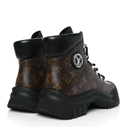 Louis Vuitton Calfskin Patent Monogram Ruby Flat Ranger Boots 40 Black 4 of 8