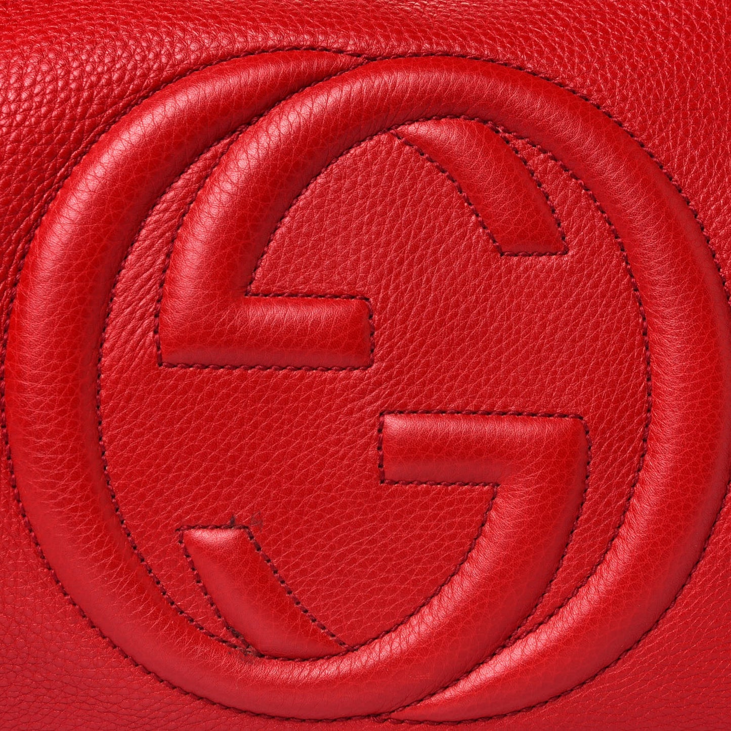 Pebbled Calfskin Large Soho Hobo Red