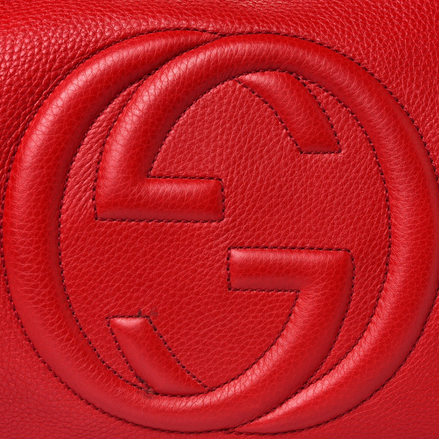 Gucci Pebbled Calfskin Large Soho Hobo Red 9 of 17