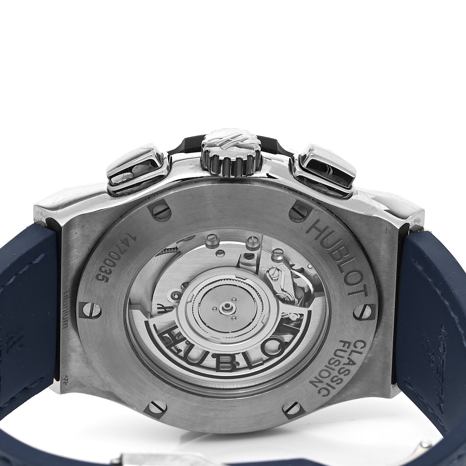 Hublot Titanium Alligator 42mm Classic Fusion Chronograph Automatic Watch Blue 541.NX.7170.LR 4 of 5